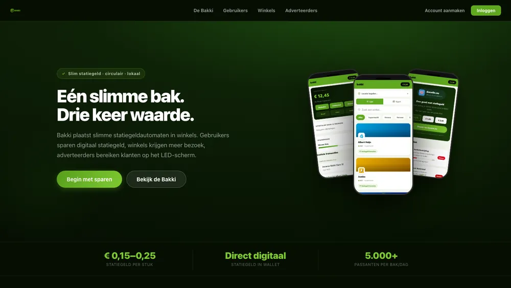 Schermafbeelding van bakki.eu