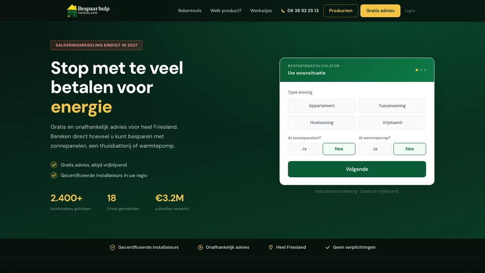 Schermafbeelding van bespaarhulpfriesland.nl